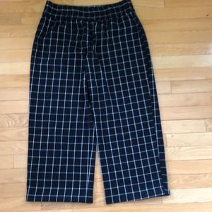 🔴 2 for $25 topshop wide leg  cropped black and white check size 10